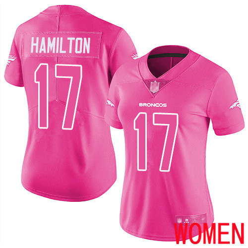 Women Denver Broncos #17 DaeSean Hamilton Limited Pink Rush Fashion Football NFL Jersey->denver broncos->NFL Jersey